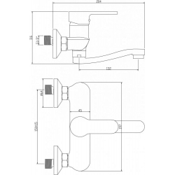 Turis Bateria umywalkowa ścienna  BKT 050D