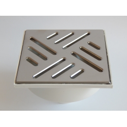 kratka kanalizacyjna 15x15cm. fi110 pionowa metal biała